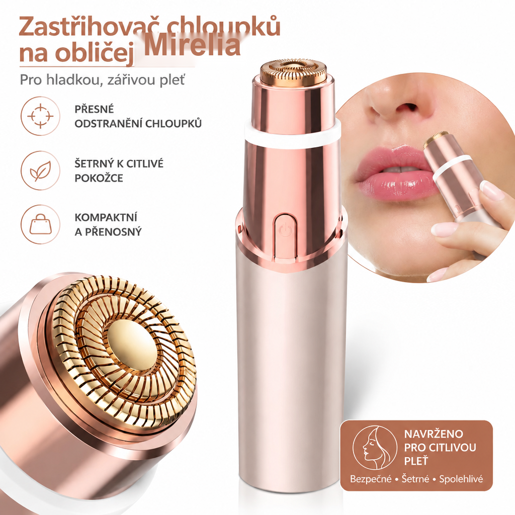 Mirelia zastřihovač chloupků na obličej - jemná pleť